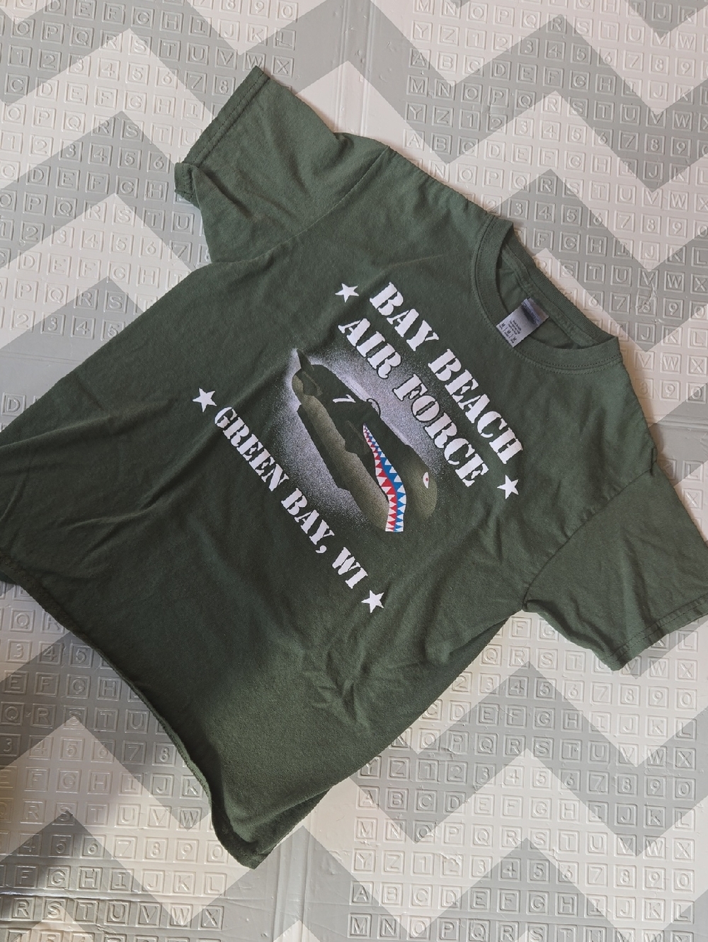 Green- Bay Beach Air Force Graphic Tee - Olive Green